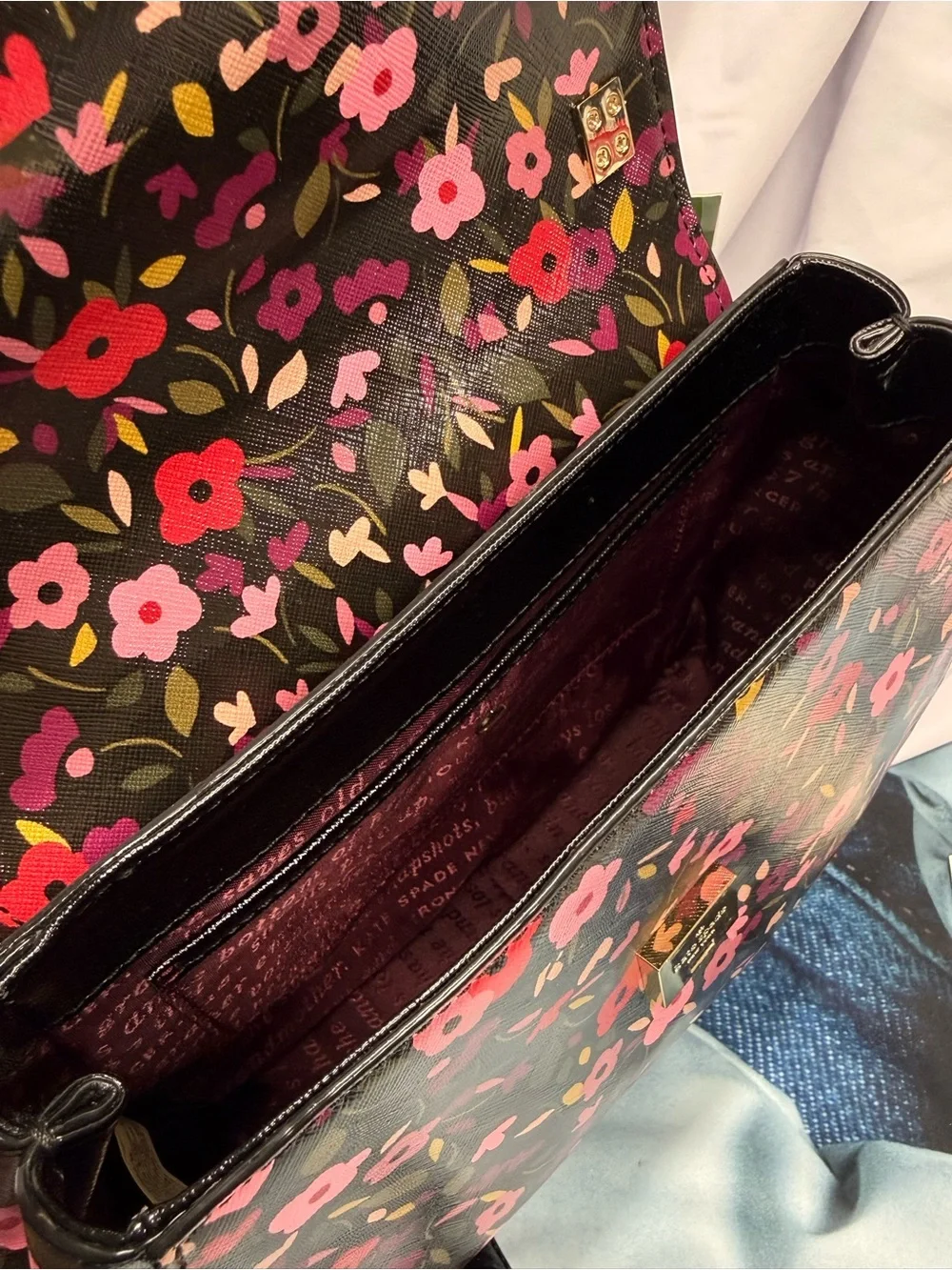 (new+tag) Kate Spade Cameron Boho Black Floral Crossbody Byrdie Collection